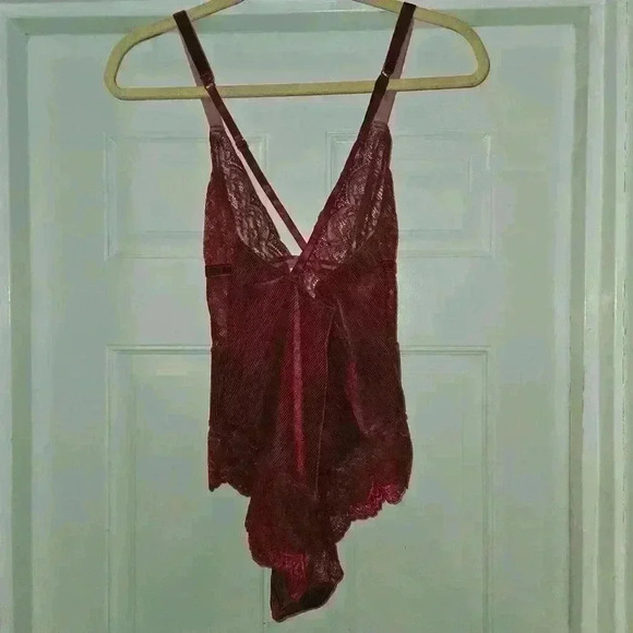 NWT Adore Me Womens Lacy Lingerie Bodysuit Deep Red Size Small - Picture 9 of 9